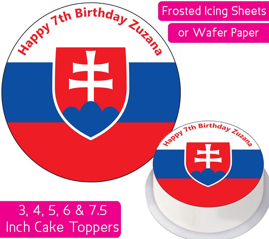 Slovakia Flag Personalised Cake Topper