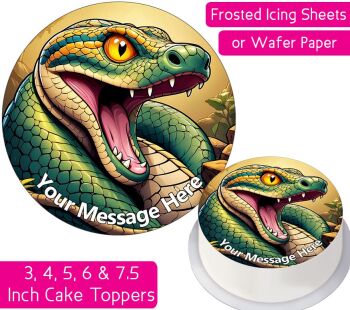 Snake Cartoon Personalised Cake Topper