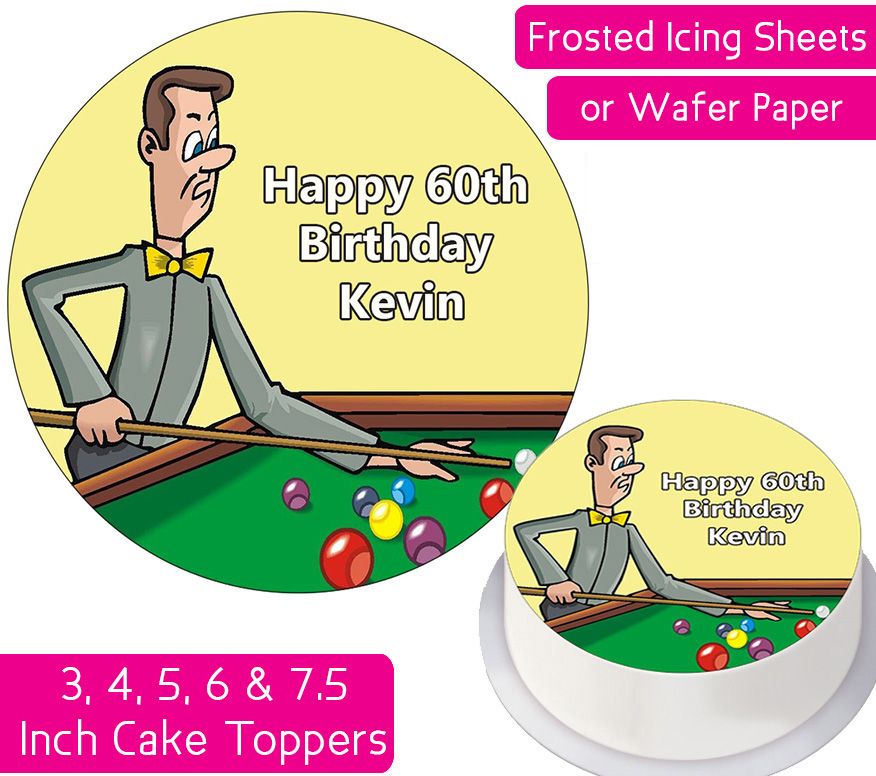 Snooker Personalised Cake Topper