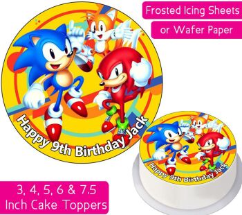 Sonic The Hedgehog Personalised Cake Topper