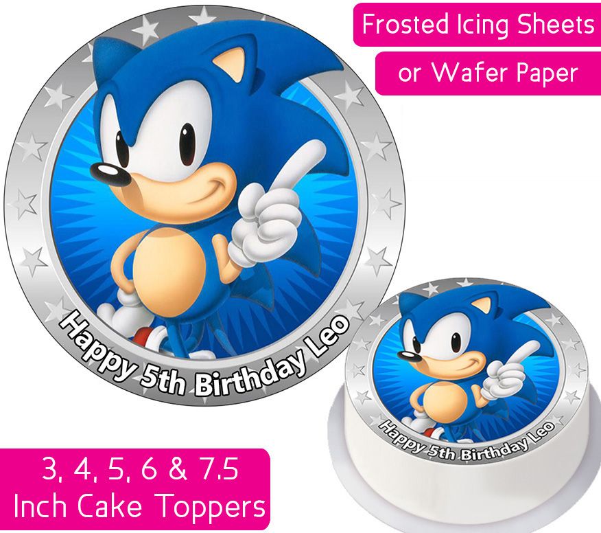 Sonic The Hedgehog Solo Personalised Cake Topper
