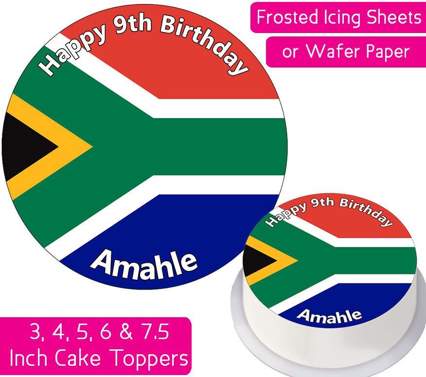 South Africa Flag Personalised Cake Topper