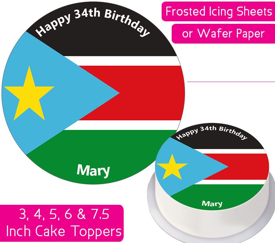 South Sudan Flag Personalised Cake Topper
