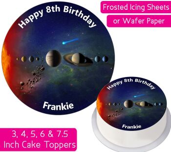 Space Solar System Planets Personalised Cake Topper