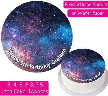 Space Stars Nebula Personalised Cake Topper