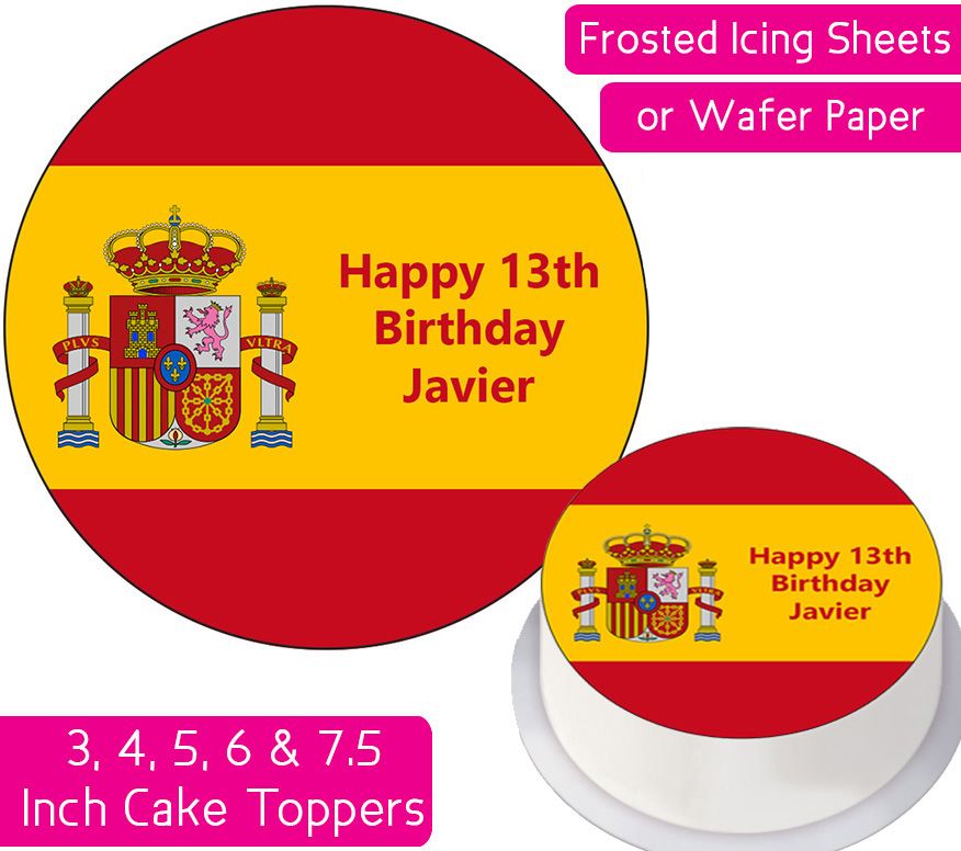 Spain Flag Personalised Cake Topper