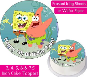 Spongebob & Patrick Personalised Cake Topper