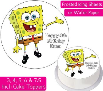 Spongebob Squarepants Plain Personalised Cake Topper