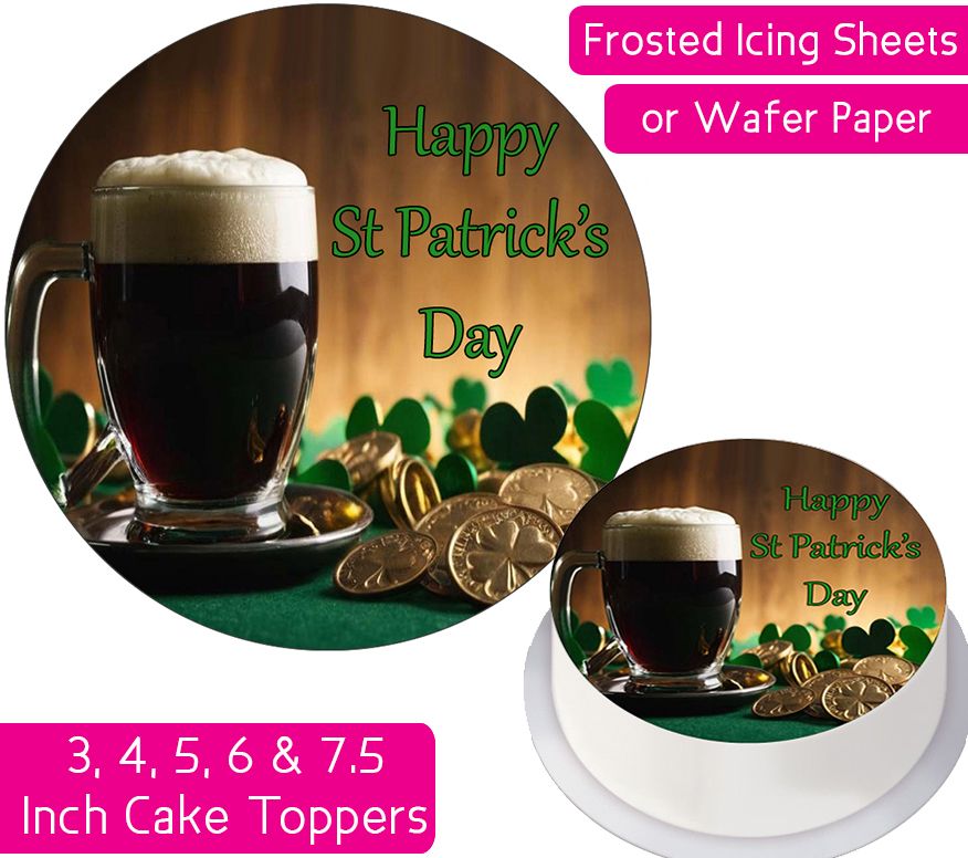 St Patrick's Day Drink Personalised Cake Topper