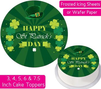 St Patrick's Day Green Hat Personalised Cake Topper