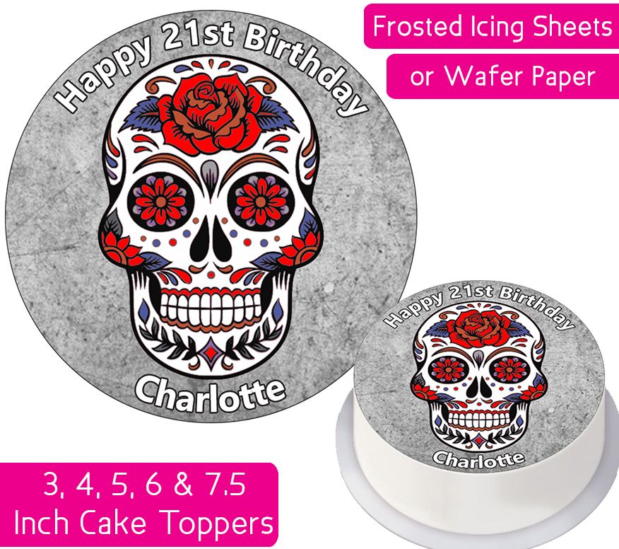 Sugar Skull Personalised Cake Topper