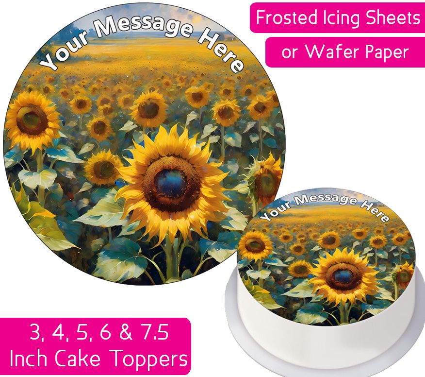 Sunflower Field Personalised Cake Topper