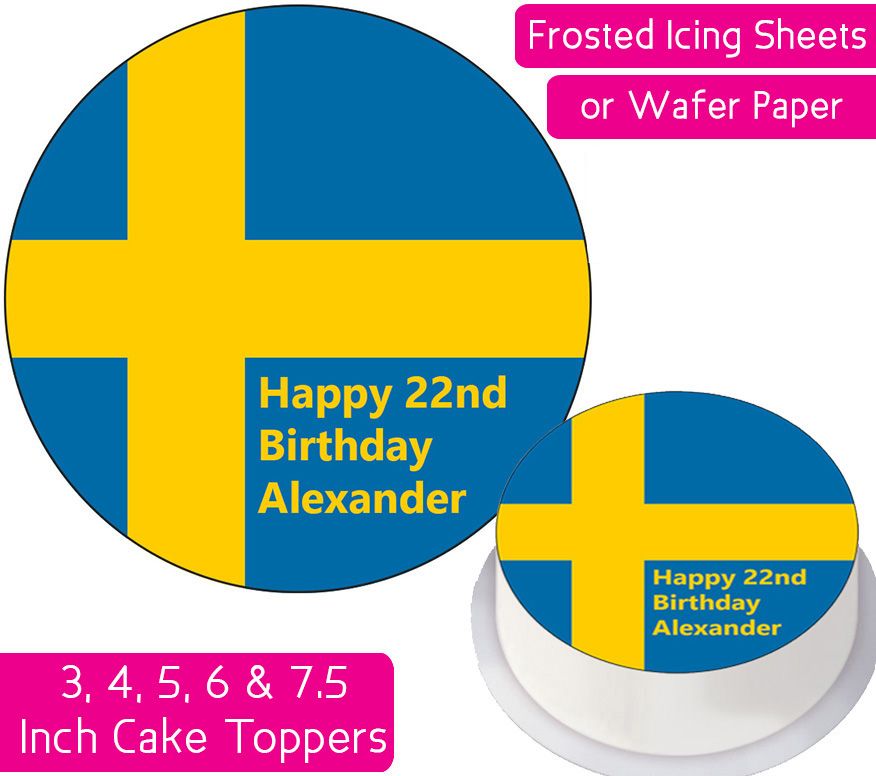 Sweden Flag Personalised Cake Topper