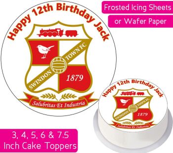 Swindon Town Football Personalised Cake Topper