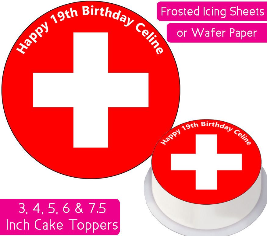 Switzerland Flag Personalised Cake Topper