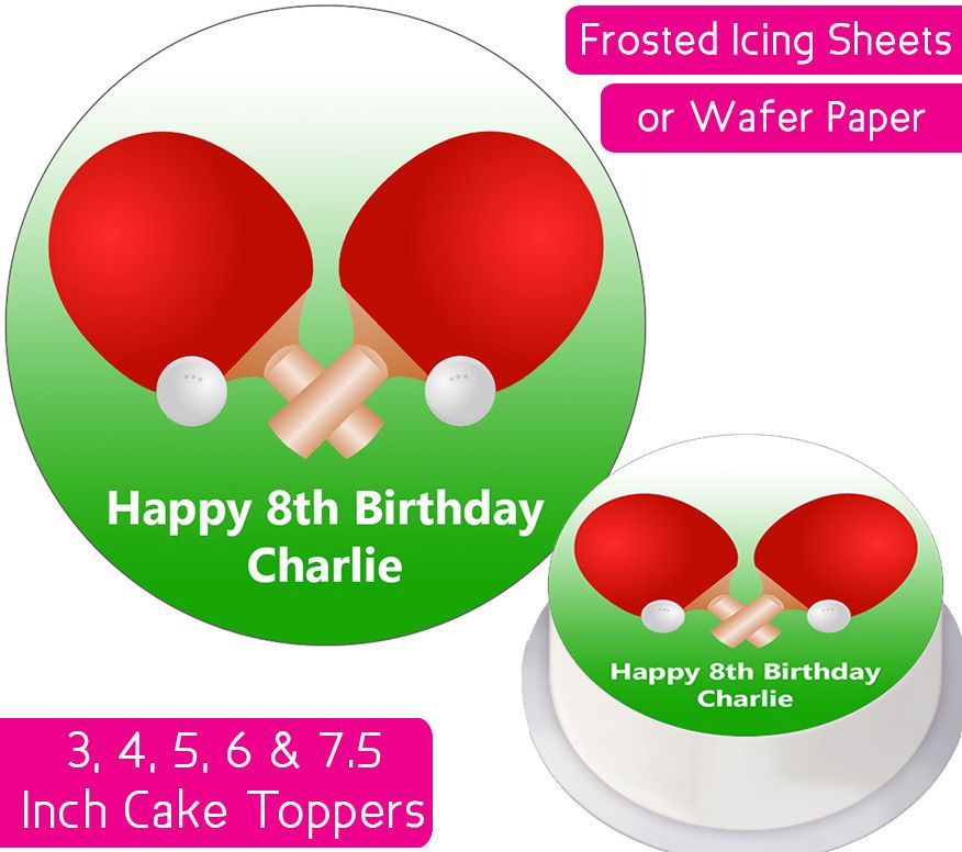 Table Tennis Personalised Cake Topper