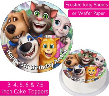 Talking Tom Gang Personalised Cake Topper