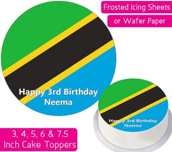 Tanzania Flag Personalised Cake Topper