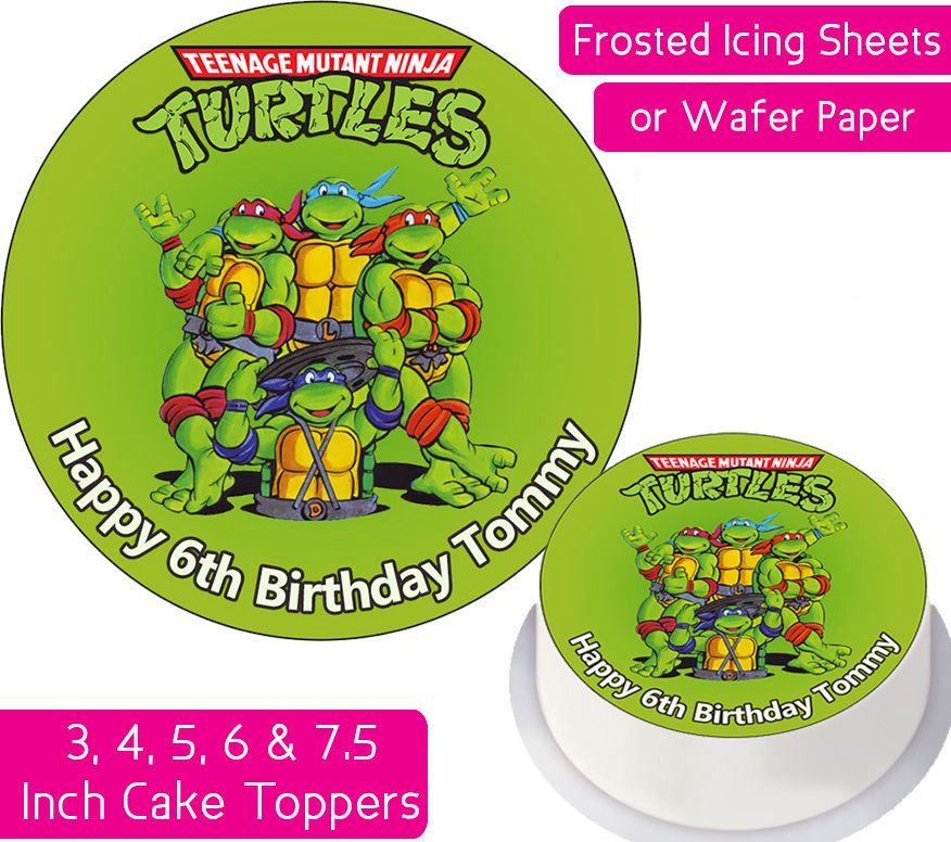 Teenage Mutant Ninja Turtles Retro Personalised Cake Topper