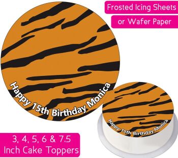 Tiger Print Personalised Cake Topper