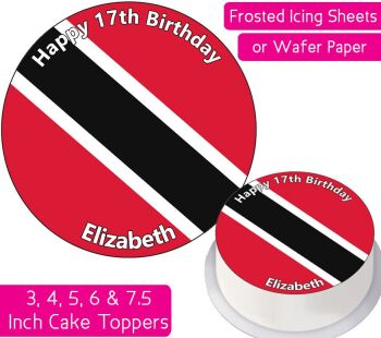 Trinidad & Tobago Flag Personalised Cake Topper