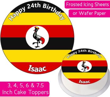 Uganda Flag Personalised Cake Topper