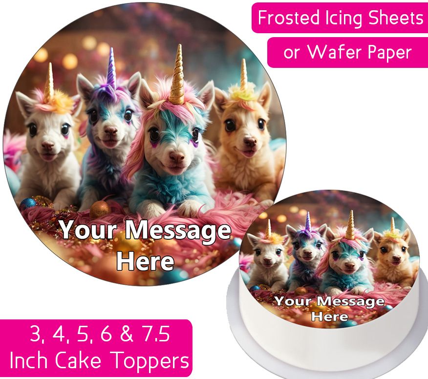 Unicorn Family Personalised Cake Topper