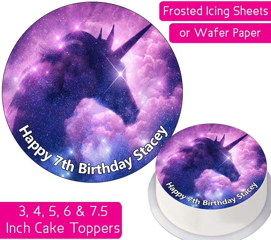 Unicorn Space Personalised Cake Topper