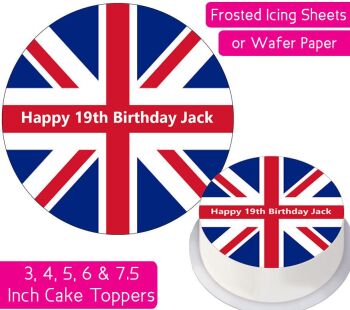 Union Jack Flag Personalised Cake Topper