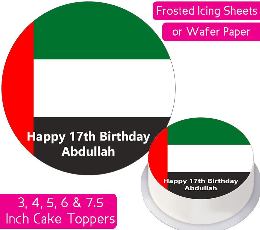 United Arab Emirates Flag Personalised Cake Topper