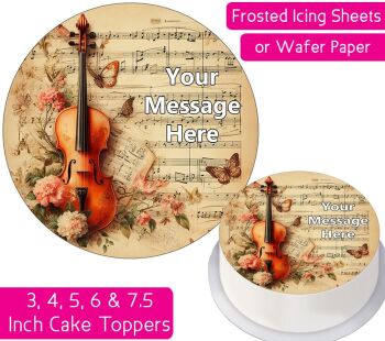 Vintage Music Personalised Cake Topper