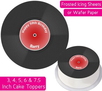 Vinyl Record Personalised Cake Topper