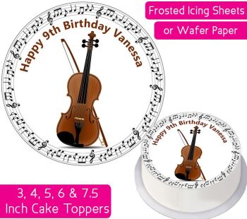Violin Personalised Cake Topper