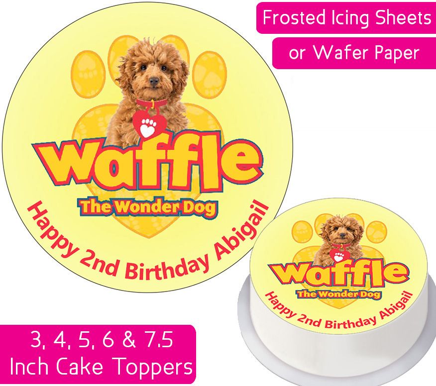 Waffle The Wonder Dog Personalised Cake Topper
