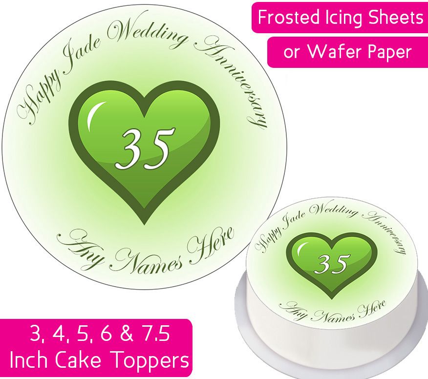 Wedding Anniversary - Jade - Personalised Cake Topper