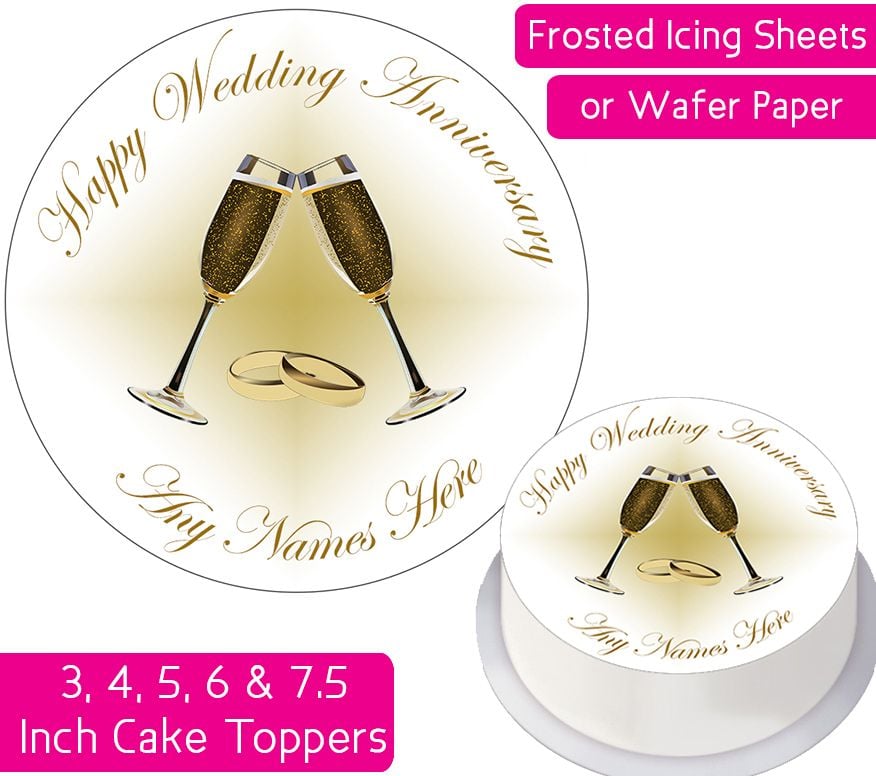 Wedding Anniversary Personalised Cake Topper
