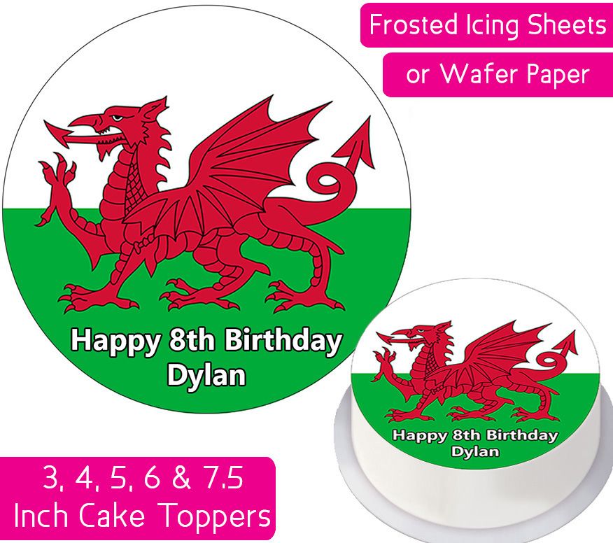 Welsh Flag Personalised Cake Topper
