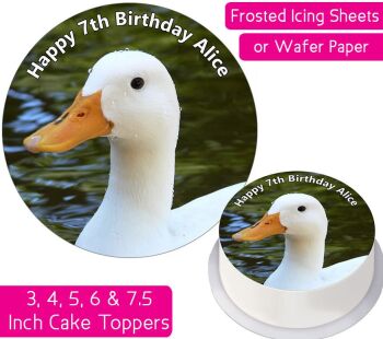 White Duck Personalised Cake Topper