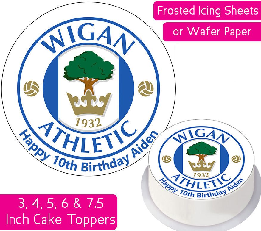 Wigan Athletic Football Personalised Cake Topper