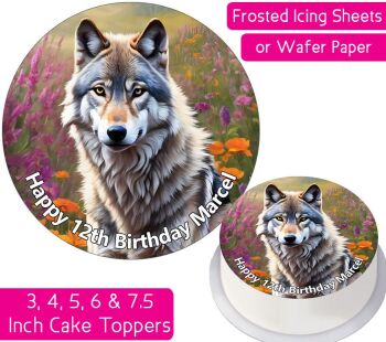 Wolf Cartoon Personalised Cake Topper