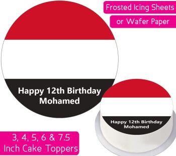 Yemen Flag Personalised Cake Topper