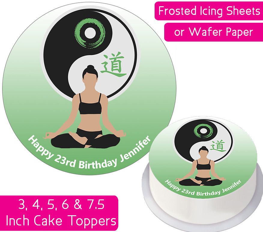 Yoga Lotus Pose Personalised Cake Topper