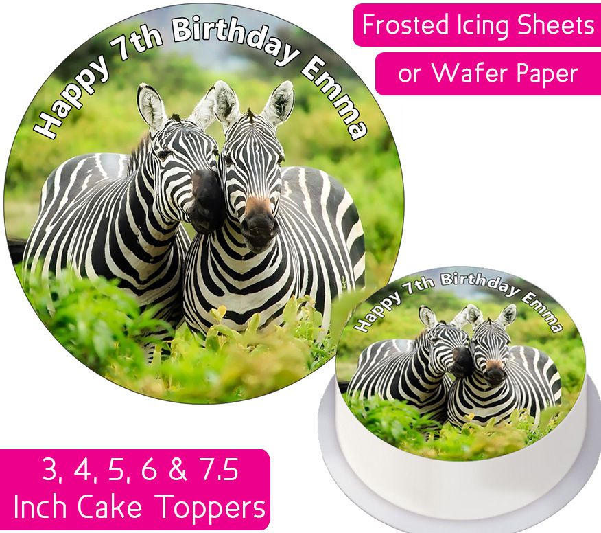 Zebra Personalised Cake Topper