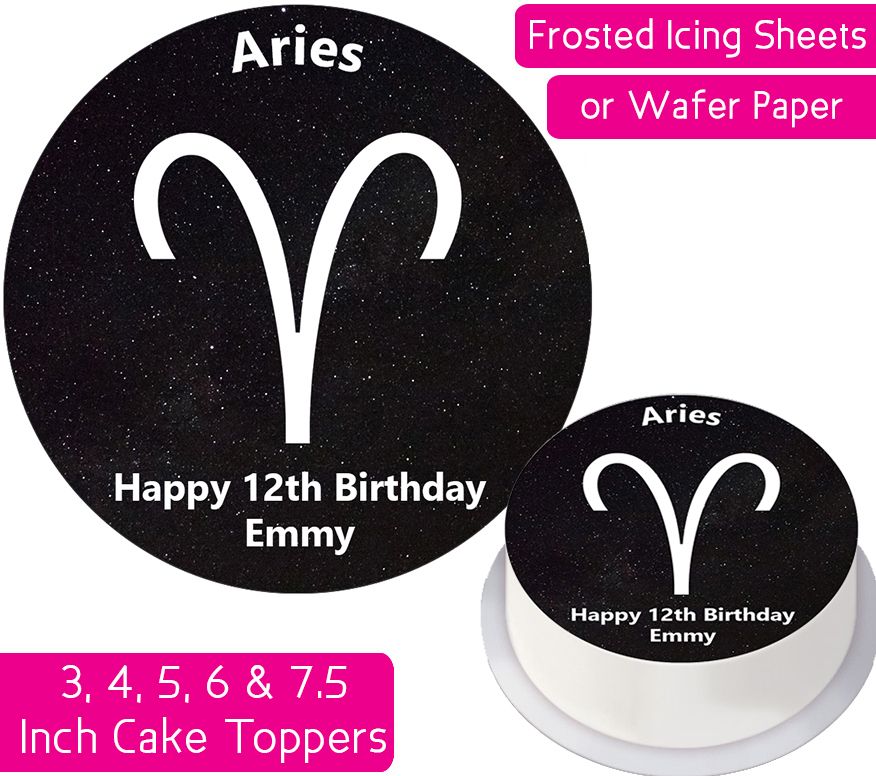 Zodiac Aries Personalised Cake Topper