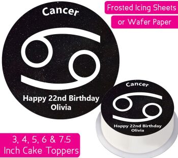Zodiac Cancer Personalised Cake Topper
