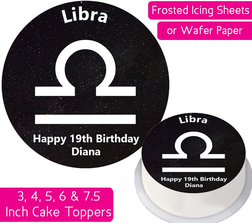 Zodiac Libra Personalised Cake Topper