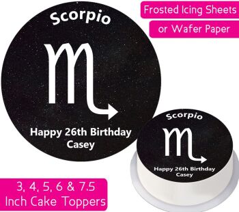 Zodiac Scorpio Personalised Cake Topper