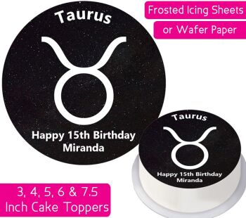 Zodiac Taurus Personalised Cake Topper