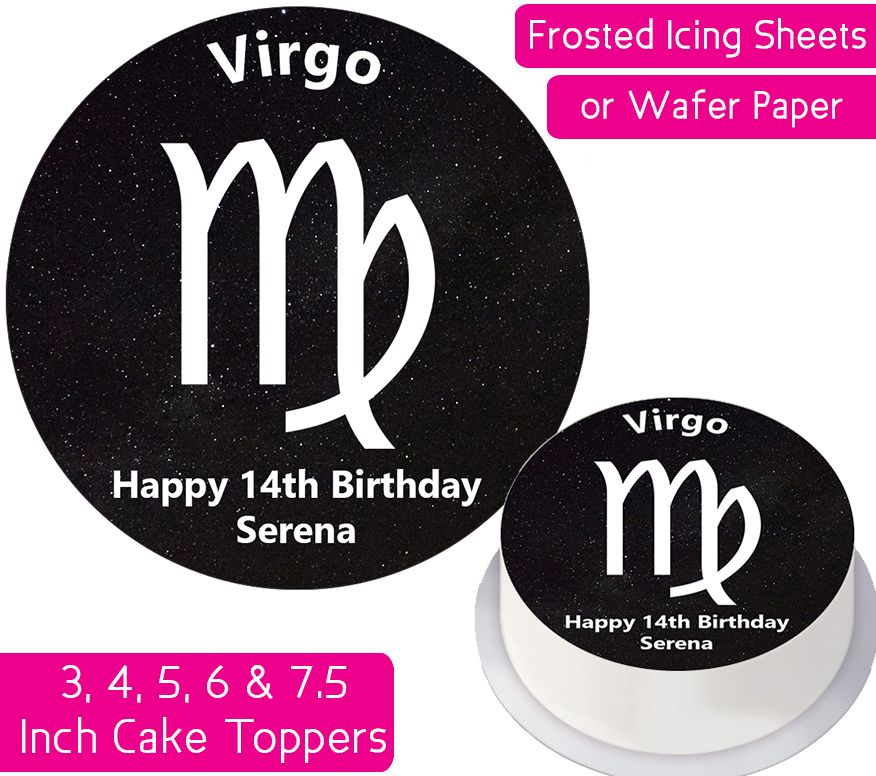 Zodiac Virgo Personalised Cake Topper