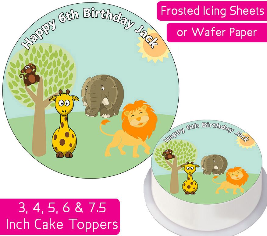Zoo Animals Personalised Cake Topper
